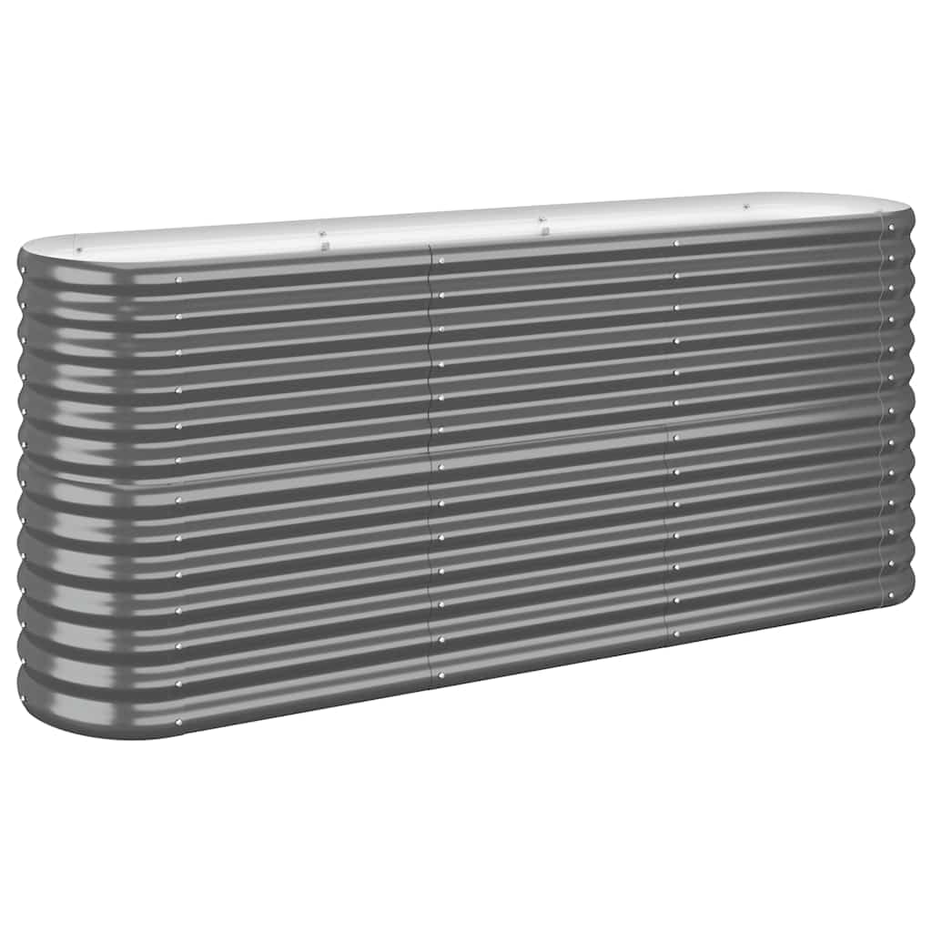 vidaXL Garden Raised Bed Flower Stand Pot Plant Tray Balcony Flower Box Plant Pot Stand Patio Planter Box Galvanised Steel 152x40x68 cm Anthracite