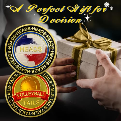ASmileIndeep Volleyball Flip Coin - Heads and Tails for Coin Toss - Sport Coins Volleyball Referee Equipment Accessories Official Flipping Coin for Sports Matches and Training Commemorative Gift - Thumbnail 7
