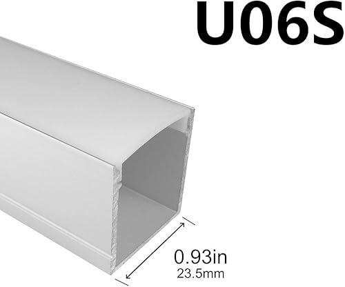 Miniatura 2 de LightingWill Spotless - Canal de aluminio LED en forma de U de 6.6 pies6.6 ft, paquete de 20 unidades de 1.417 x 0.945 in, ancho interno de 0.78