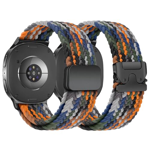 Bracelet Samsung Galaxy Watch 8 en nylon tressé élastique 40mm 44mm lot de 2