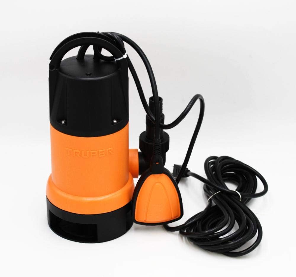 Truper Submersible Pump for Dirty Water 900W, Float Switch, Plastic Connector with Hose Adapter, #12604
