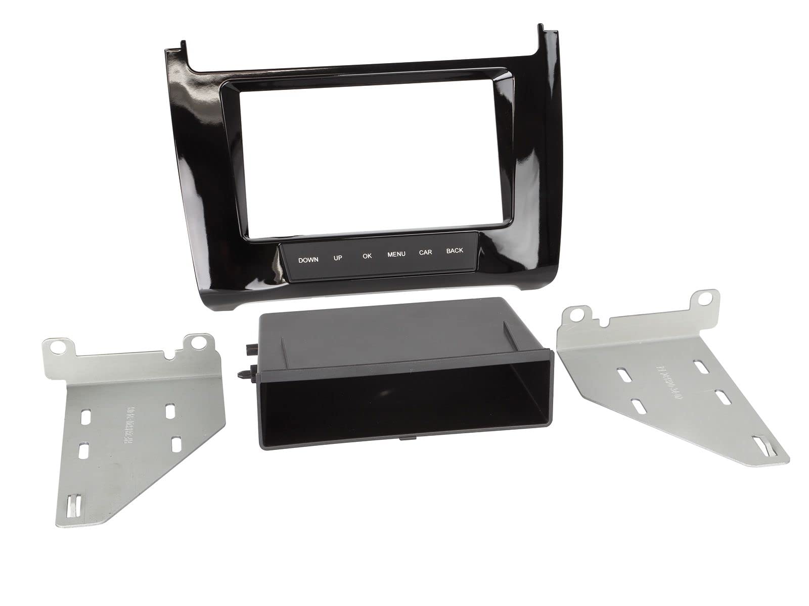 Acv – biseau de Radio pour VW Polo (6 C), (6R), 2-DIN avec Professionnel, Noir Piano, de bj. 04/2014