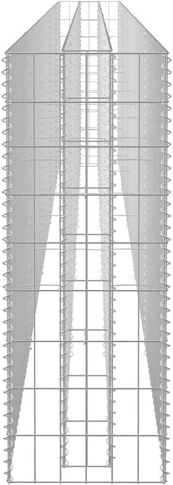 vidaXL Gabion Raised Bed Silver Galvanized Steel 177.2 x 11.8 x 35.4 in