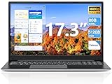 Naclud 17.3 Inch Laptop with Celeron N4020 Processor, 8GB DDR4 512GB SSD Ordinateur Portable, Windows 11 Laptops Computer, Portable, 8000mAh, Type-C, WiFi 5, Webcam, USB3.2, HDMI