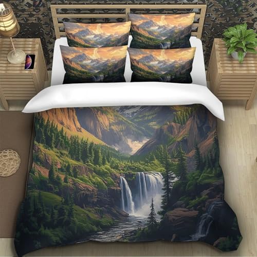 Housse de couette lavable en machine microfibre légère 260x220cm style naturel - 5