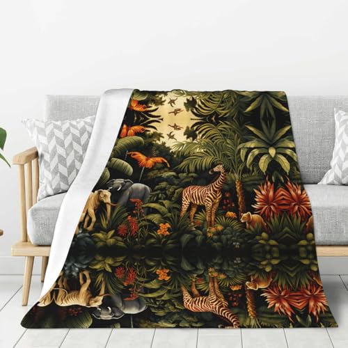 Couverture de canape en flanelle epaisse imprimee animaux 152x203