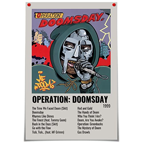 LIBOKMF DOOM Doomsday Rapper Music Poster Printing Modern Home Poster Wall Art Mural Art Poster Decoration Unframed 12x18in
