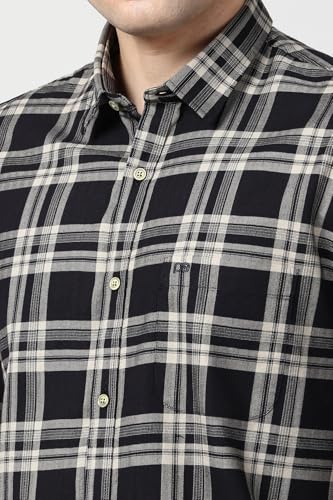 Image of Peter England Men's Checkered Shirt | 100% Cotton