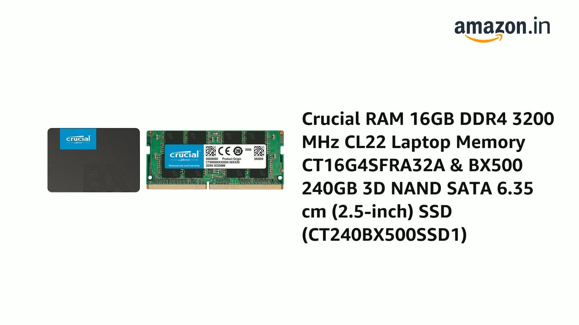 Amazon.in: Buy Crucial RAM 16GB DDR4 3200 MHz CL22 Laptop Memory