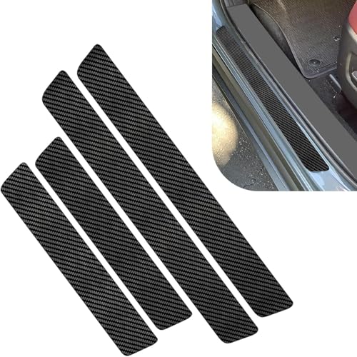 DTXFBH 4 Piezas Umbrales Puerta Coche Placas Protección para VW AMAROK (2023-2026), Decoración para Estribos de Coche de Fibra de Carbono Antiarañazos