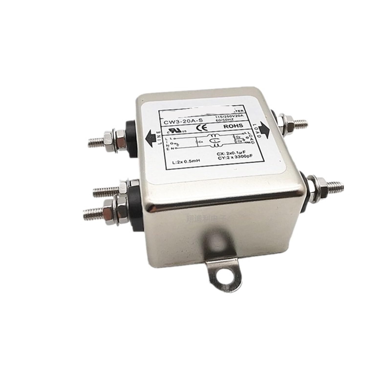 Filtro monofásico CW3-20A-S purificación doble etapa AC 220V