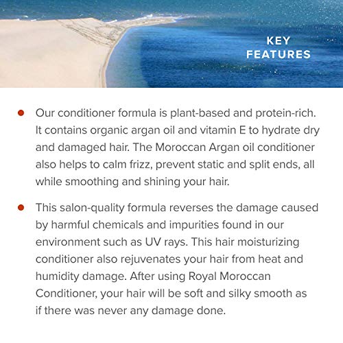 Royal Moroccan Moisturizing Conditioner Hair Products - Moisturizing Conditioner For Dry And Colored Hair 500 Ml 16.9 Fl.oz , Base Of Moroccan Argan Oil, For Color – Treated Hair, Frizzy Hair. #TOP3