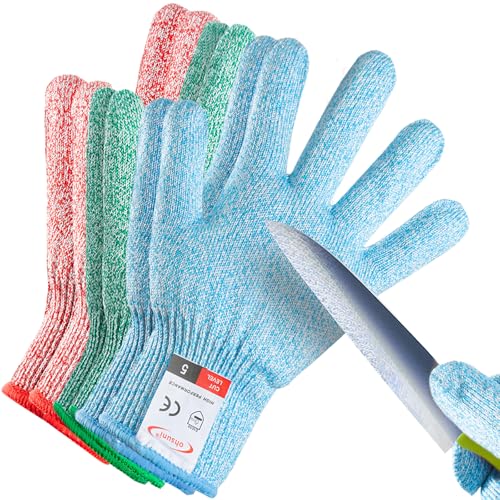 Guantes de corte grado alimenticio con 3 pares para cocina y tallado