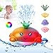 Baby Badespielzeug,Krabbe Schwimmbad Spielzeug,Vier Wasserspritzmuster,Beleuchtetes Badewannen-Spielzeug,Wasserdichtes Design,Lustiges Badespielzeug,Glatte Körpersicherheit,3,5 Jahre(Rot)