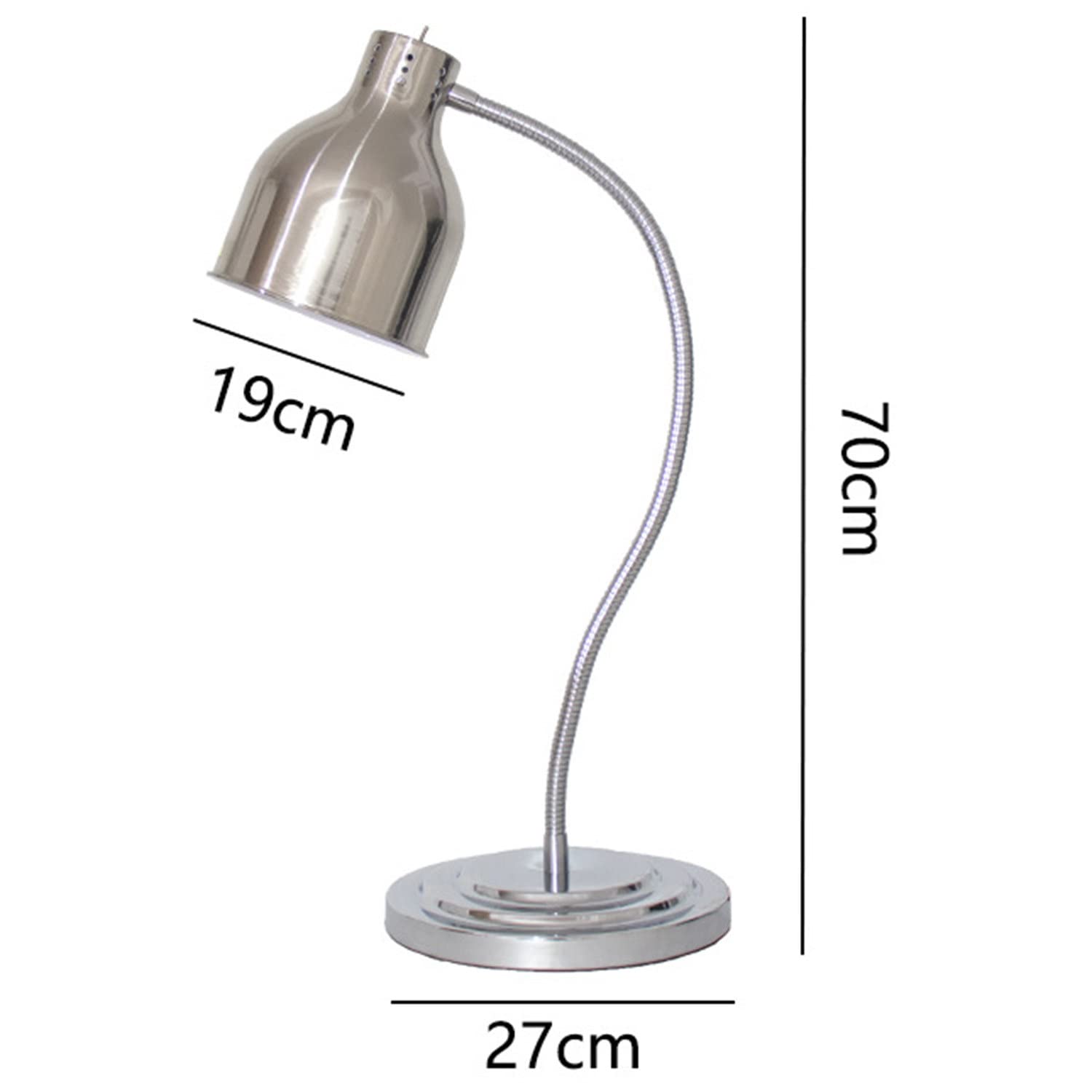 Lampa do podgrzewania jedzenia 250W, żarówka, lampa grzewcza na blat, obracana o 360°, do bufetu, zapobiega stygnięciu potraw w restauracji, na przyjęcia, bufety, do pizzy, steków