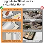Titanium Cutting Board for Kitchen – Food Grade Pure Titanium, Non-Porous & Easy to Clean, 2-in-1 Chopping Board for Meat, Vegetables & Fruit, Large 16”×11”