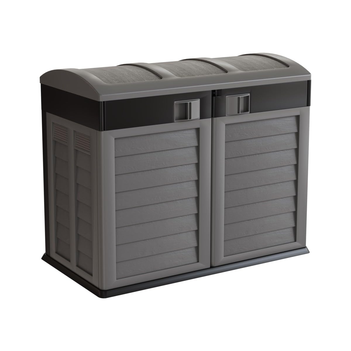INTEC - Cache Poubelles Extérieur Design 1500L Anthracite - Grand Abri 2 Portes en Polypropylène Résistant pour Tri Sélectif - Coffre de Rangement Multifonctionnel pour Terrasse & Jardin