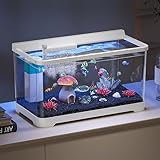 Chiarezza grandangolare: ottieni una riproduzione estetica dell'acquario con una visione chiara come il vetro, garantendo un'osservazione senza punti ciechi e un'immersione completa nella visione dei pesci betta in un acquario in materiale ad alta trasparenza che offre una visione ampia e ultra chiara per esaltare la bellezza della vita acquatica senza sforzo.