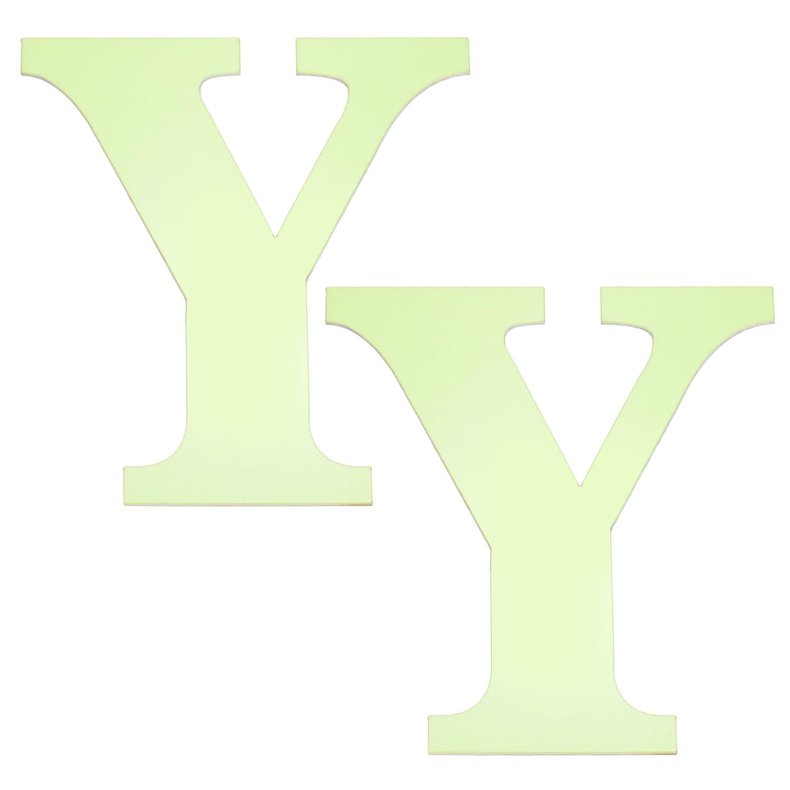 sourcing map 2Pcs 3D Alphabet Mirror Wall Stickers, 3.9" Letter Y Self-Adhesive Glow in the Dark Sticker for DIY Party Wedding House Room Bedroom Wall Decoration, Fluorescent Green