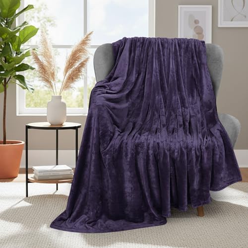 Image of Utopia Bedding Fleece Blanket Throw Size Purple 300GSM Luxury Anti-Static Fuzzy Soft Microfiber Blanket for Couch, Sofa and Bed (50x60 Inch)