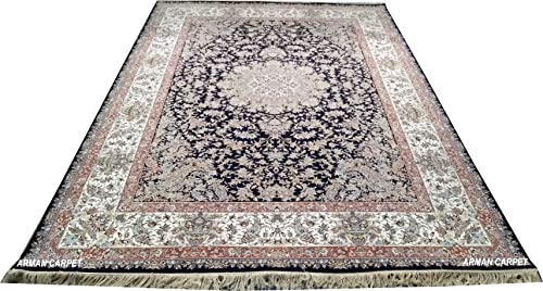 Image of High Density Export Quality Classical Pure Silk Carpet for Your Hall & Living Room 3 X 5 Feet (90x150 cm) Ivory Multi