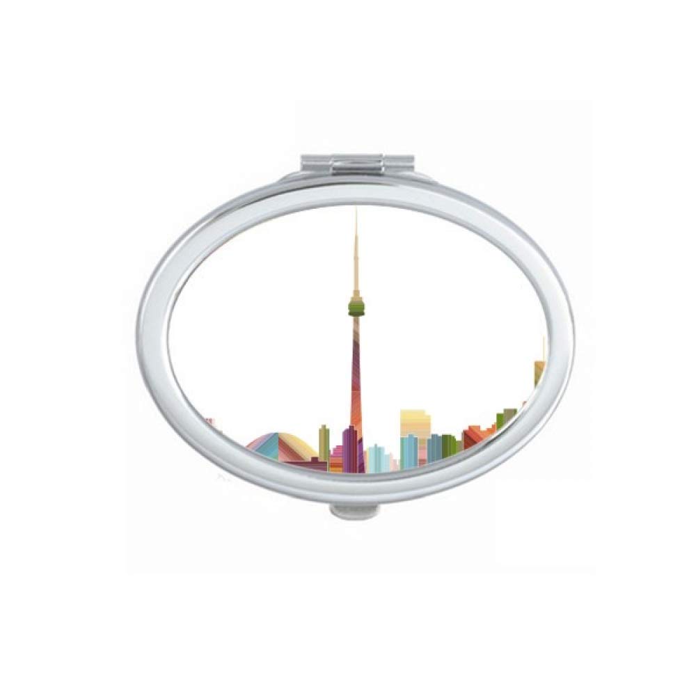 Canada Landmark and City Watercolor Mirror Portable Fold Hand Makeup Double Side Glasses