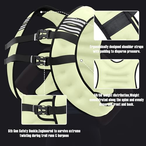 Image of NATURELUX Weighted Vest Men or Women - 5 /10 /15 /20 /25 /30lbs Weights with Reflective Stripe, Weighted Vest for Workout Equipment for Strength Training Running - Walking Weight Loss