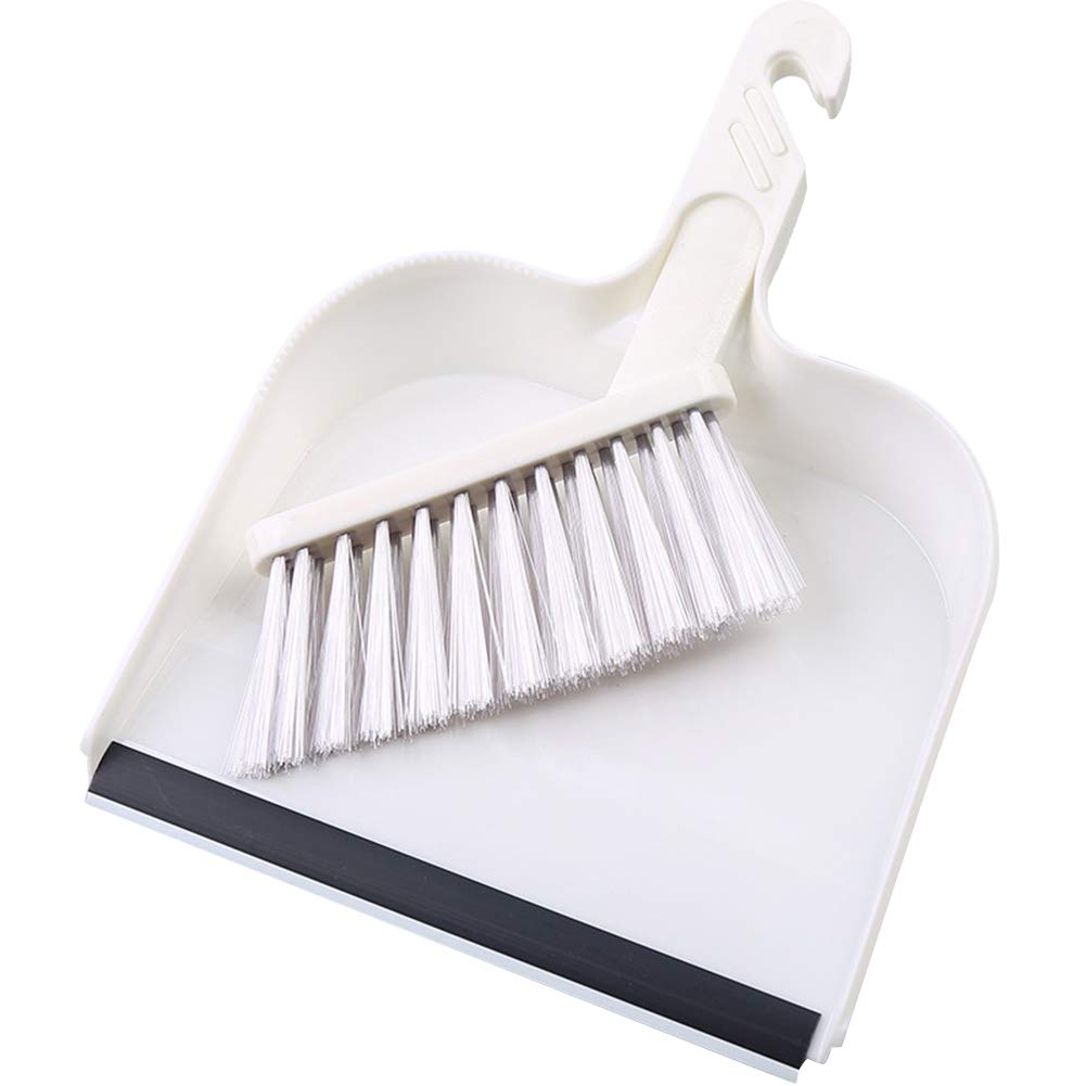 Changor White Dust Pan Brush, Mini Portable Dustpan Broom 28 X 21 X 6.5 Cm With Pp + Pet (White) Cleaning Supplies