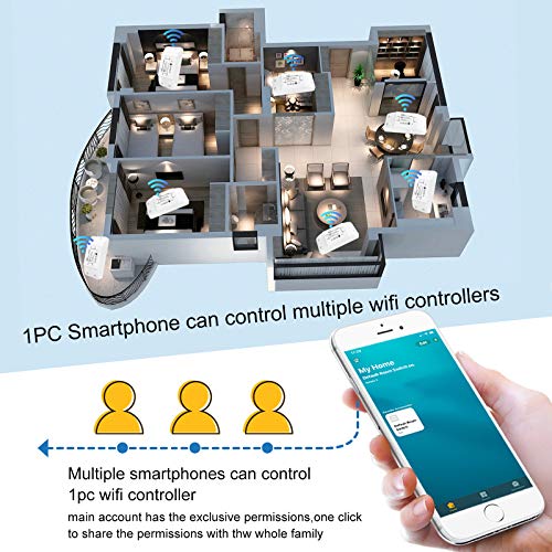 Wifi Relay Timer Smart Wireless Light Switch Module Diy Wifi Voice App Control Remote Timer Switch Timmer To Home Automation For Ios Homekit Assistant Ac 110-230V 10A Universal (A-2 Pack) #TOP5