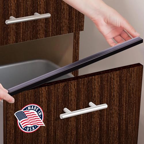 Image of Cabinet Hero Slimline Cabinet Edge Protector - Prevents Chipping, Wear, Discoloration - Drawer Edge Guard, Bumper for Drawer - Easy Slip-On Installation - 3 /4 inch Thick, 24 inch Length, Black, Pack of 4