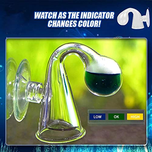 Alician Glass Co2 Long-Term Monitor Aquarium Co2 Concentration Detector Contains Co2 Test Solution
