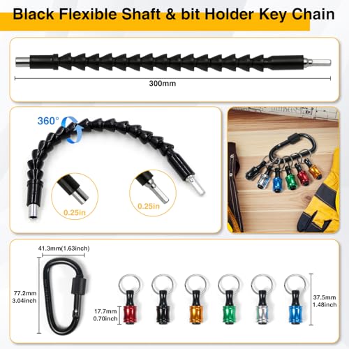 FiLwW 38Pcs Flexible Drill Bit Extension, 105° Right Angle Drill, Bit Holder, Hex Socket Adapter, Bendable Drill Bit Extension, Bit Holder Extension Screwdriver Bit Kit by FiLwW - Image 2