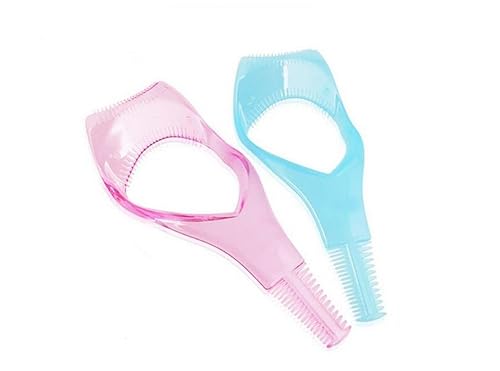 2 plantillas de guía de aplicador de pestañas superiores e inferiores con peine de pestañas para niñas, asistente de pestañas de plástico, moldeador