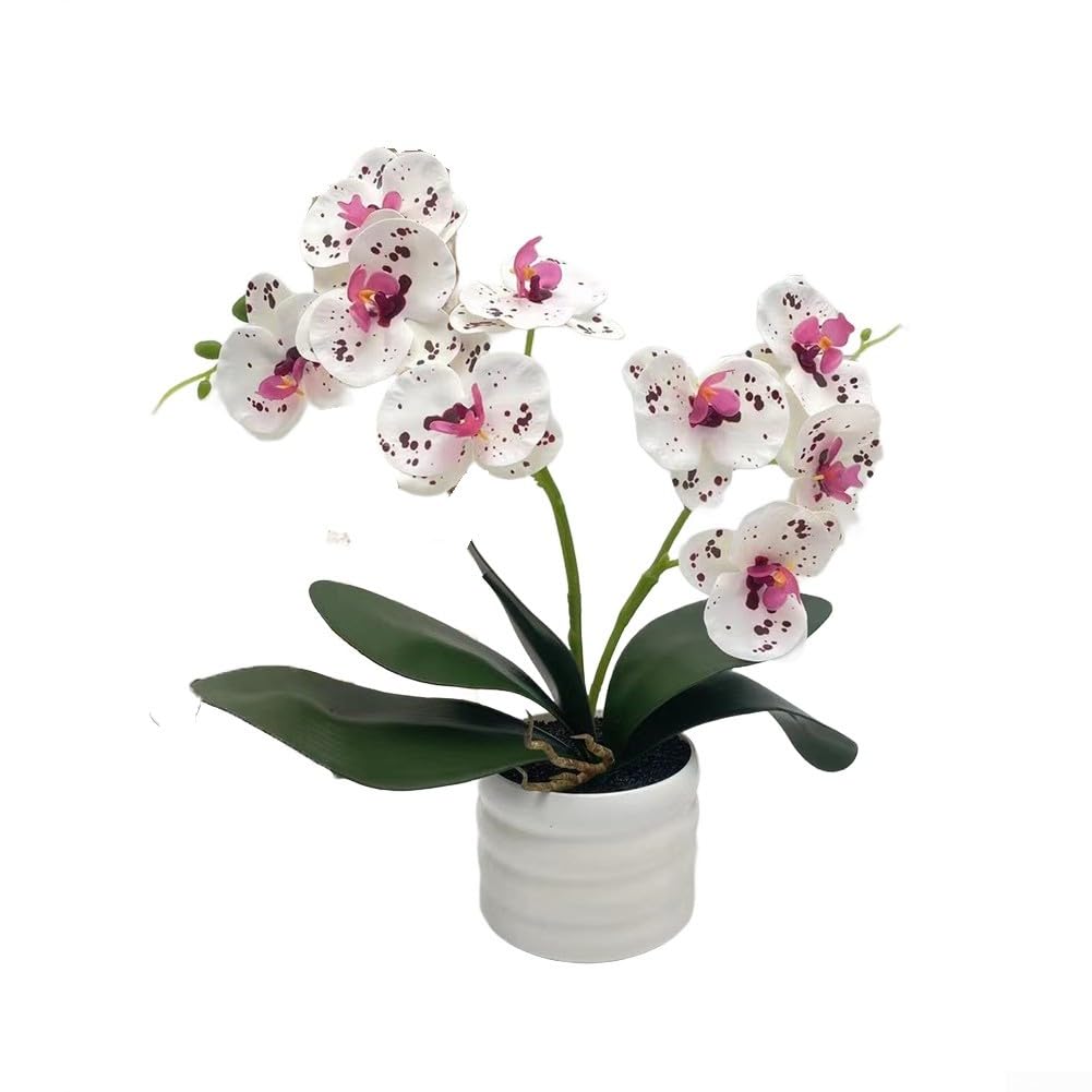 Arrangements floraux en soie d'orchidée artificielle grand vase violet
