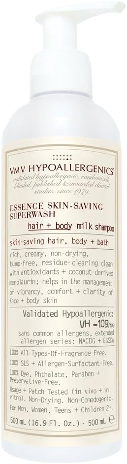Hypoallergenics Essence Skin-Saving Super Wash Hair and Body Milk Shampoo 16.9 Fl Oz (Pack of 1)