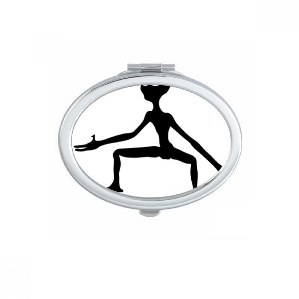 Miroir de poche alien de format ovale compact pour maquillage