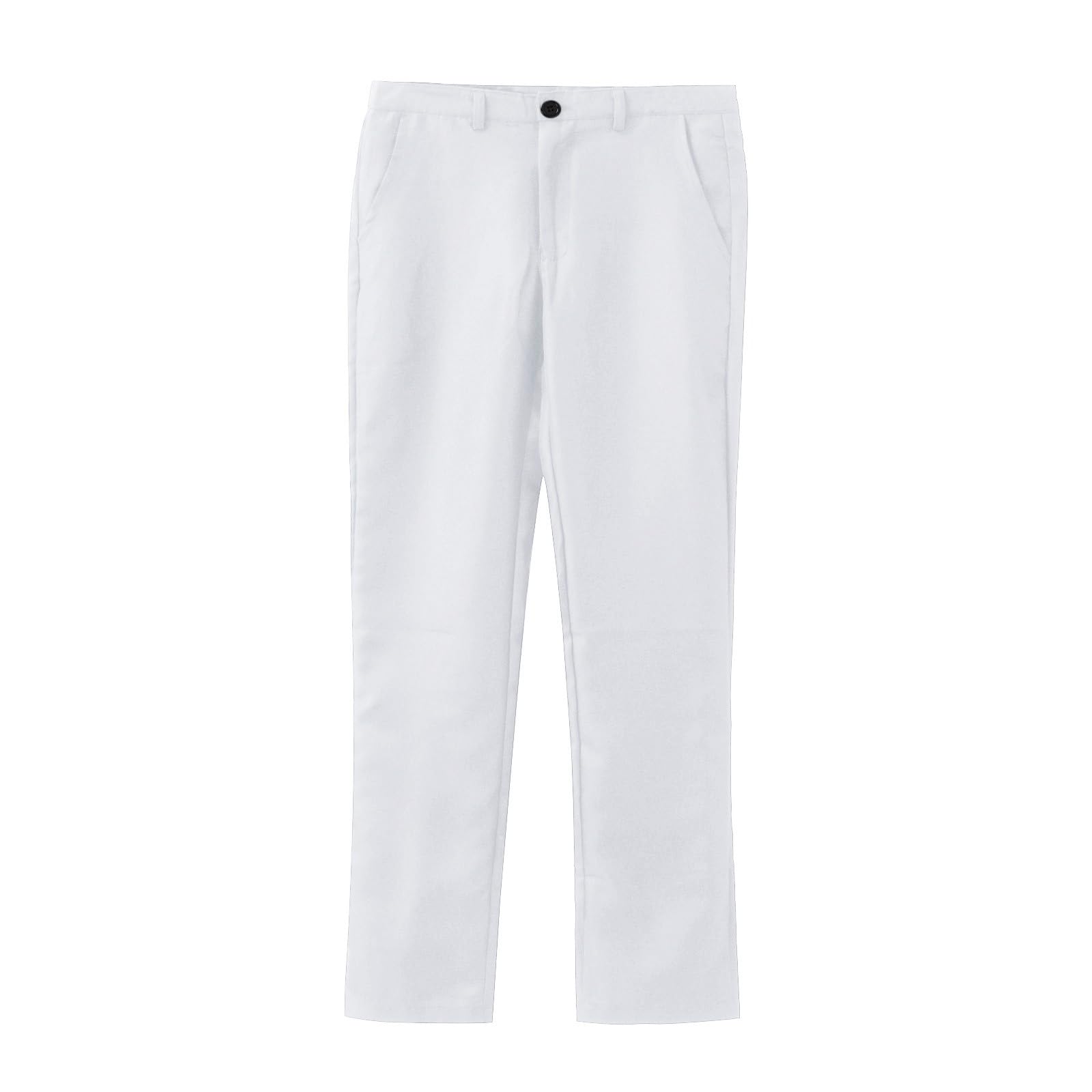 Generisch Traje de fiesta para hombre, color liso, de un solo pecho, ajustado, traje de fiesta, camisa, pantalones, chaleco de corbata con reloj de bolsillo
