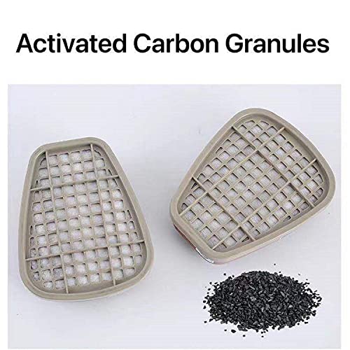 6001 Filter Cartridges Replacement For Gas Respirator, 2Pcs Filter Cartridges + 2Pcs Filter Covers+8Pcs Filter Cottons, Apply To 6100/6200/7501/7502/6502/6800 #TOP6
