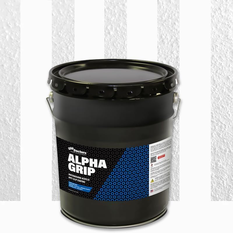 Alpha Grip Non-Slip Paint for Concrete & Asphalt (White, 5 gal) by Slip Doctors