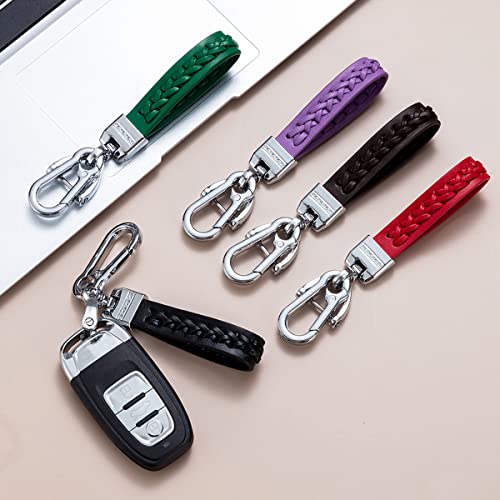 Universal Men & Women Pu Leather Keychain Accessories Metal Car Key Chain Ring, Pink #TOP5