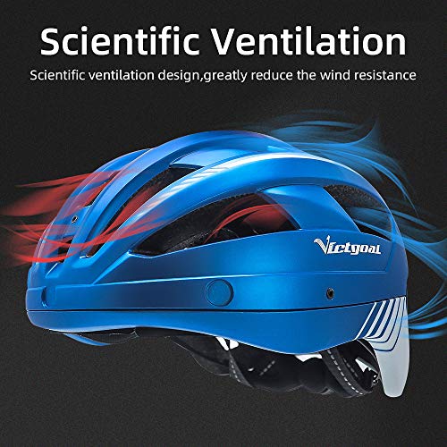 image for VICTGOAL Bike Helmet with USB Rechargeable Rear Light Detachable Magne