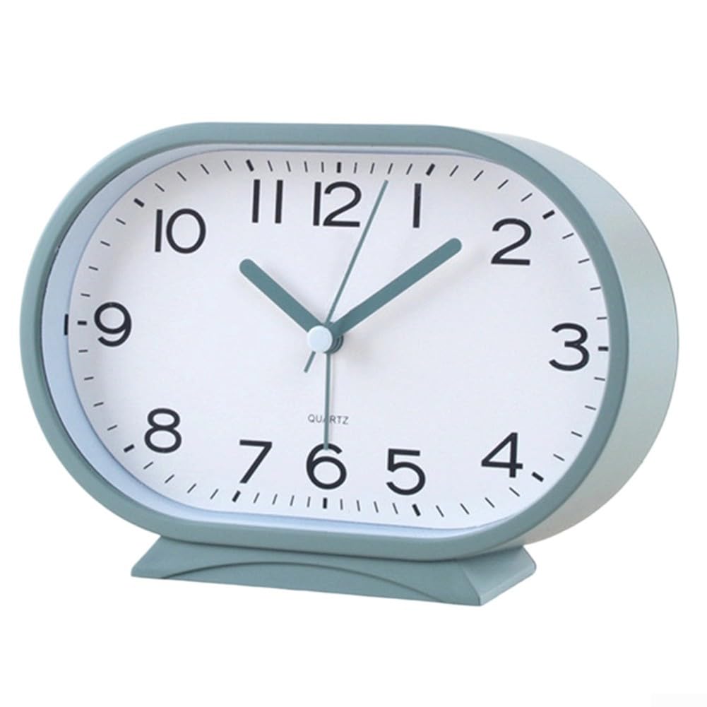 Silent Sweep Alarm Clock Large Display for Bedroom(Slate Green)