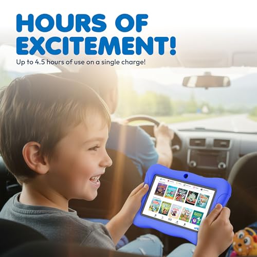 Image of Contixo 7 inch Kids Tablet Bundle - Ages 3-7, Android Tablet and Kids Headphones, Toddler Tablet with 14+ Games and Educational Apps, 32GB ROM, Android 11, Learning Tablet for Kids - Dark Blue