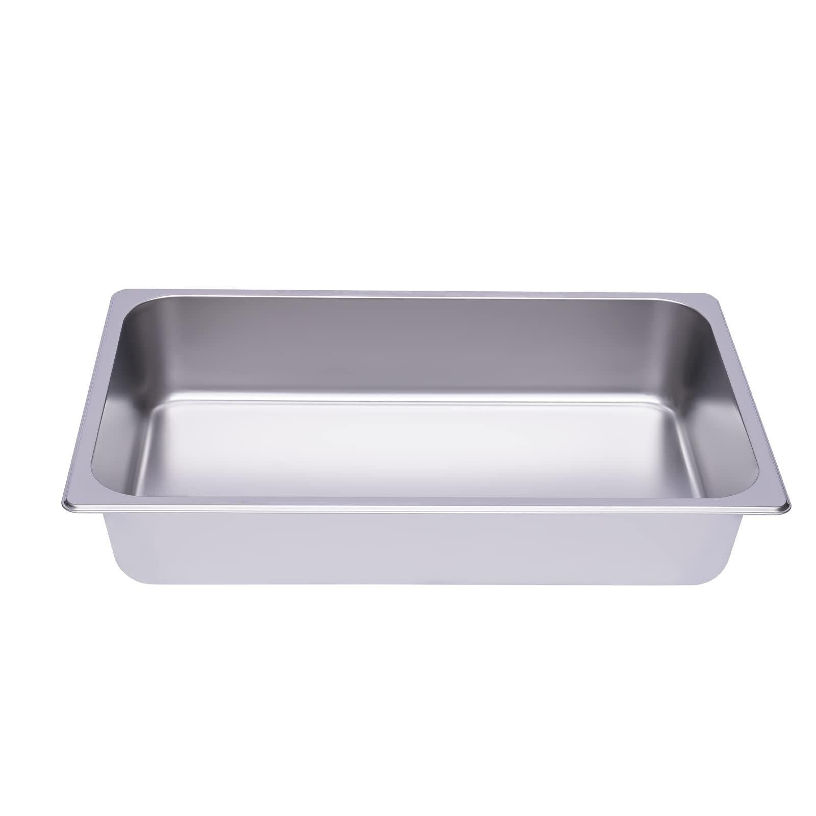 Bandeja GN 1/1, 6 unidades, 100 mm de profundidad | Bandejas GN 1/1 profundas, acero inoxidable 201, aptas horno y lavavajillas.