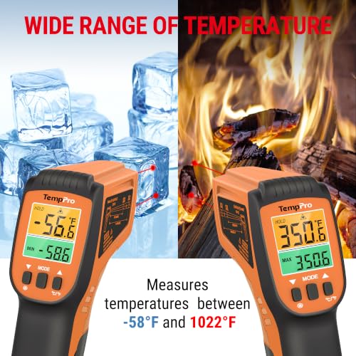 Image of TempPro TempScan Infrared Thermometer Gun with 2 Laser for Pizza Oven Grill