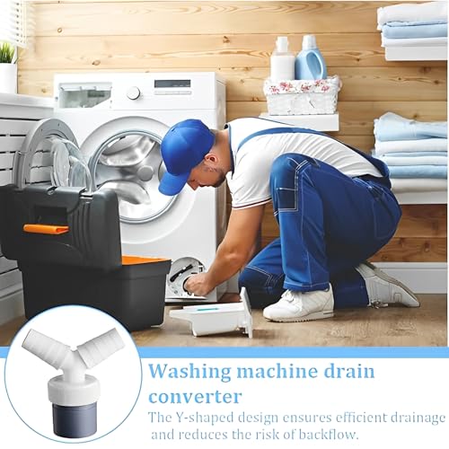 Doppelanschluss waschmaschine, Spülmaschine - Abfluss Adapter für Geschirrspüler und waschmaschine abfluss adapter - Y- für Schlauch mit Eingangsstutzen von 18-24 mm und Abgang DN 40 -Rohr