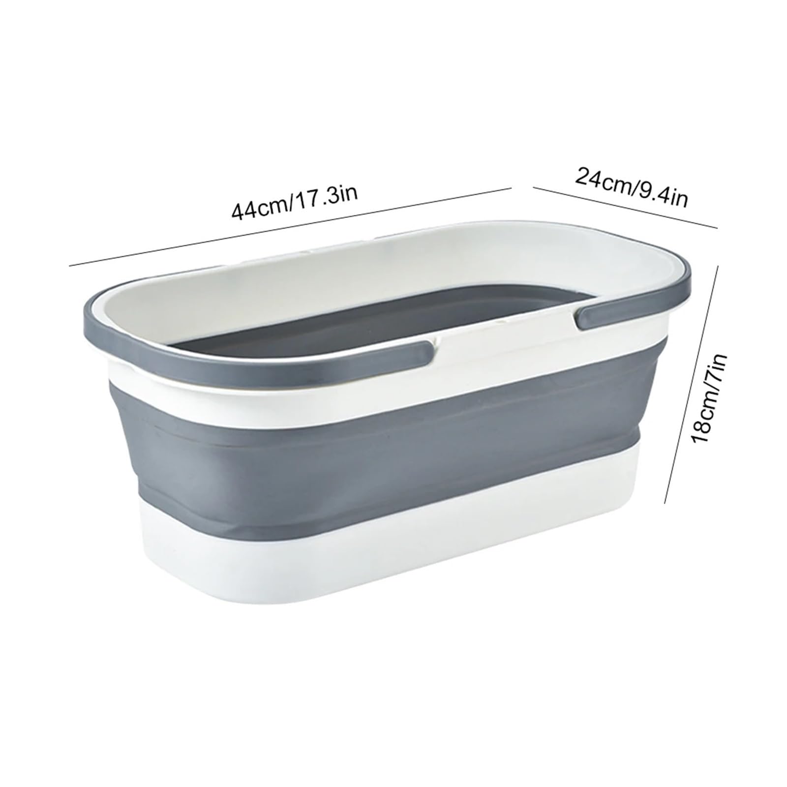 Seau Pliant de Grande capacité avec Roue, 1 pièce, Seau Pliable poignée permettant Gagner l'espace for Le Camping Voyage Pique-Nique pour Les Voyages La Randonnée(Grey)