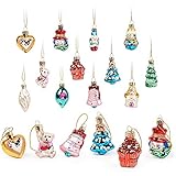 THE TWIDDLERS 12 Vintage Weihnachtskugeln aus Glas, 6cm - Hängender Christbaumschmuck, Tannenbäume Deko