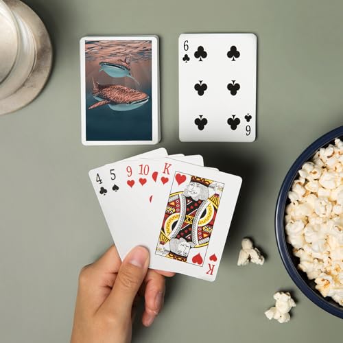 Baraja de 52 cartas tamaño póker con diseño ballena miniatura 2