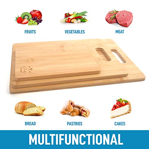 Juego de 3 tablas de cortar de bambú cuadradas miniatura 5